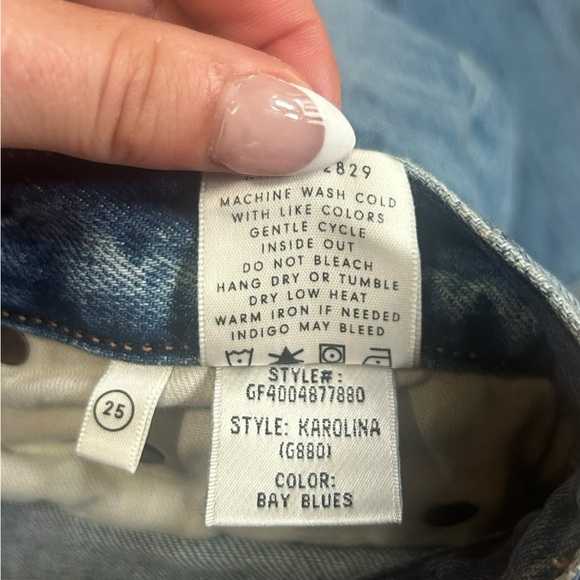 Revolve GRLFRND Karolina High-Rise Skinny in Bay Blues Distressed Denim Size 25 - Picture 15 of 15